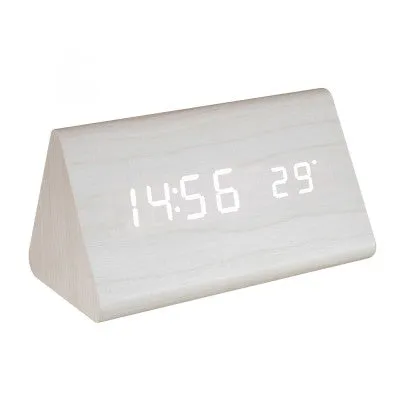Desteptator digital LED, alb, lemn, OC 07