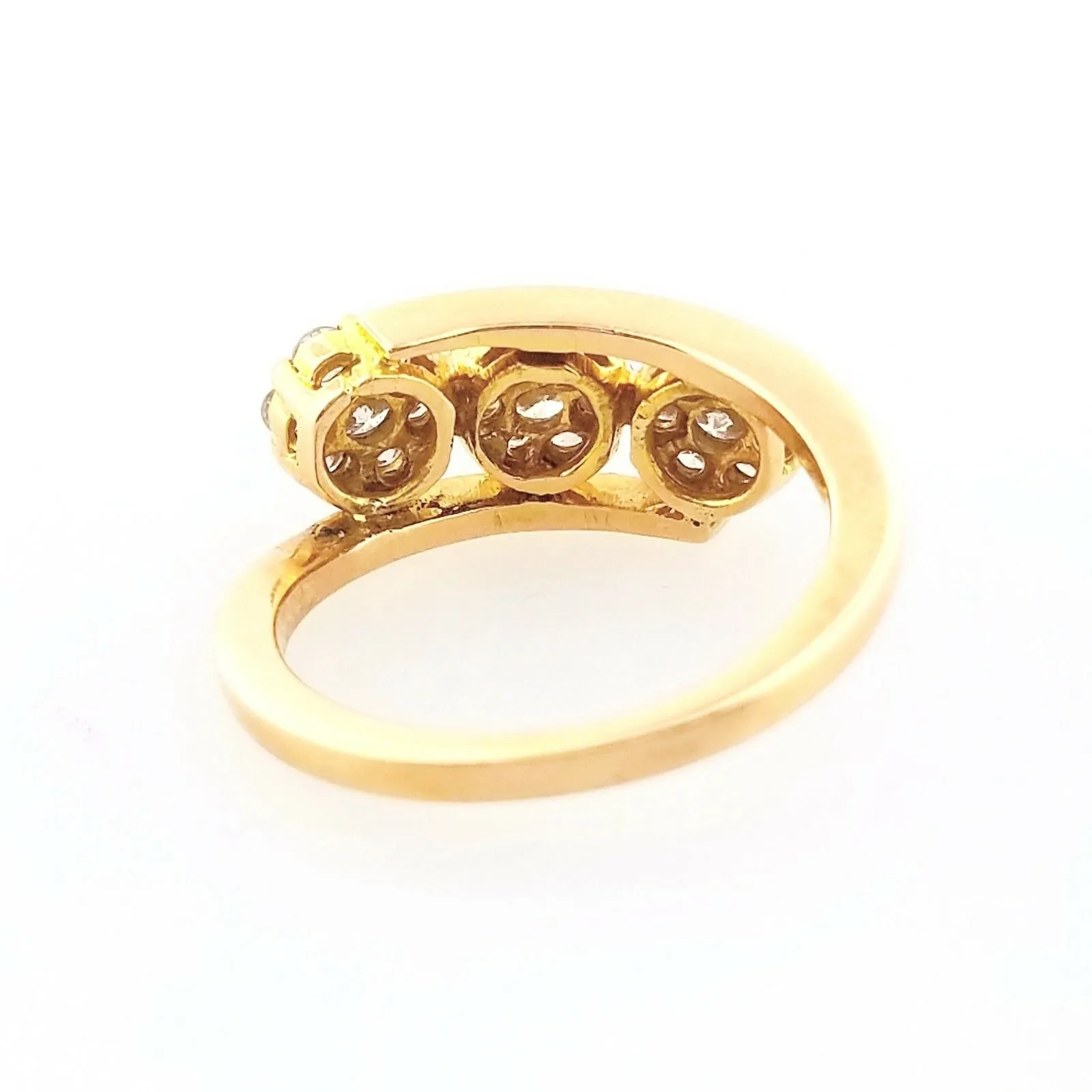 Diamond 14K Natural Round Cut Flower Ring Yellow Gold 1 CTW G color SI1 Clarity