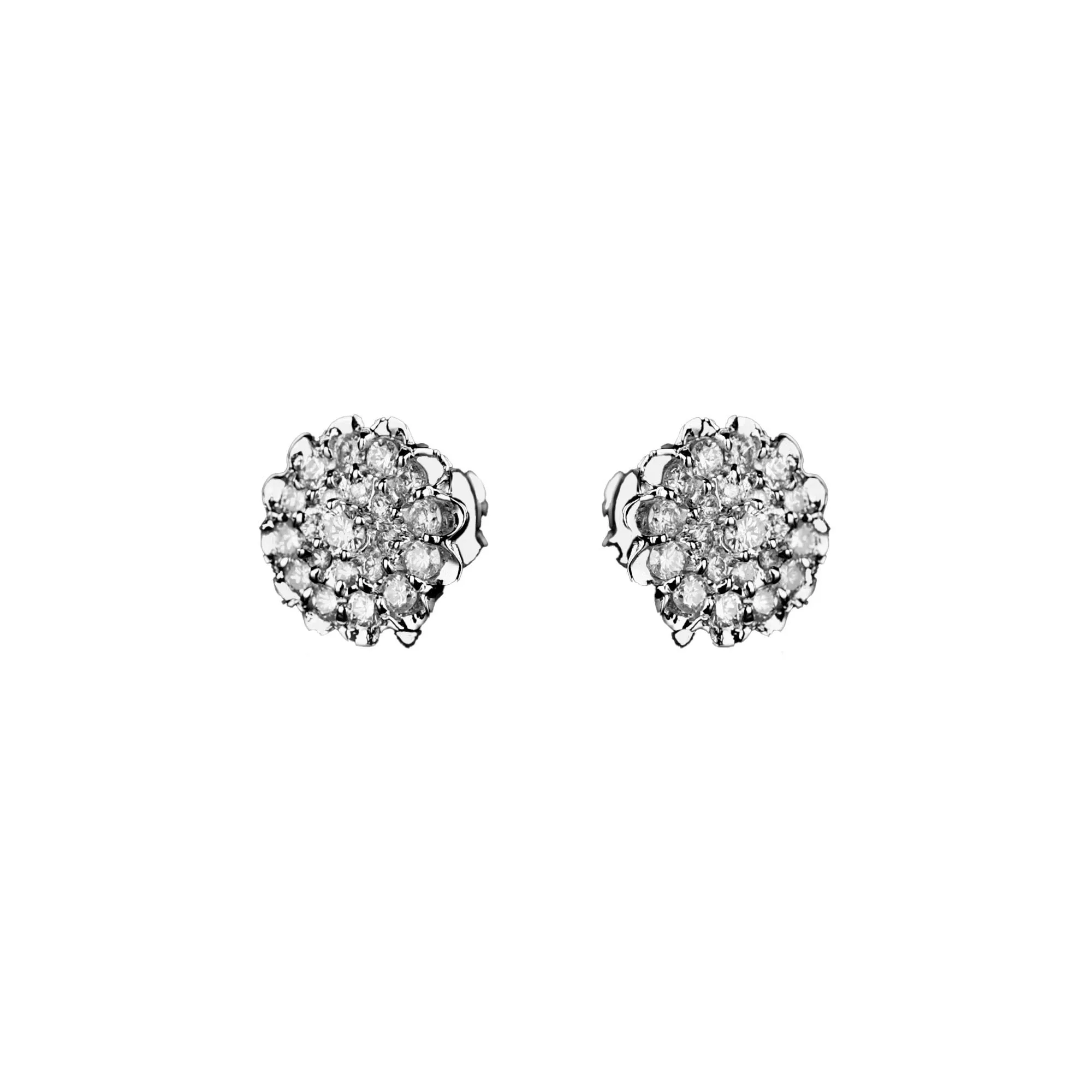 Diamond Earrings - Aire Cluster Earrings -18-Karat White Gold Diamond