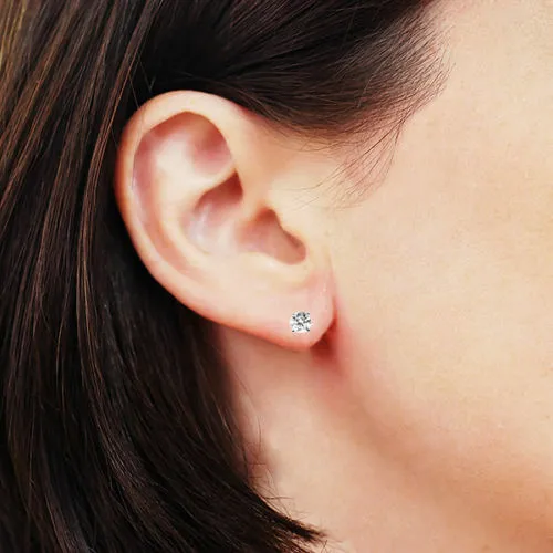 Diamond Studs Earrings 1.50 CT I VS2 Certified 14k White Gold Natural Round Cut