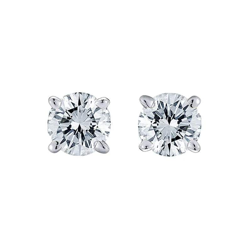 Diamond Studs Earrings 1.50 CT I VS2 Certified 14k White Gold Natural Round Cut