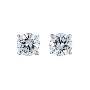 Diamond Studs Earrings 1.50 CT I VS2 Certified 14k White Gold Natural Round Cut