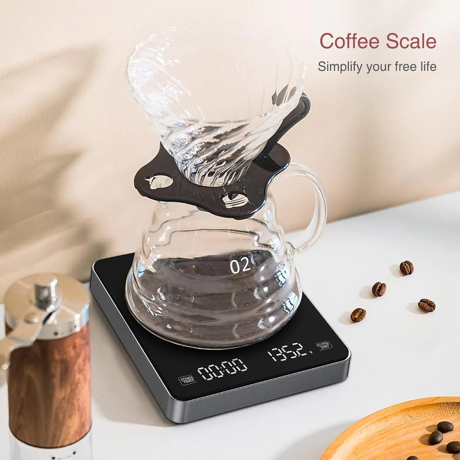 Digital Coffee Scale with Timer Upgraded Version Rechargeable Coffee Scale fo...