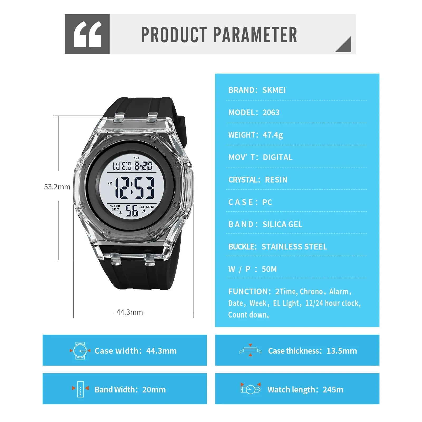 Digital Sports Watch Perfect Accessory for Any Active Lifestyle - 2063