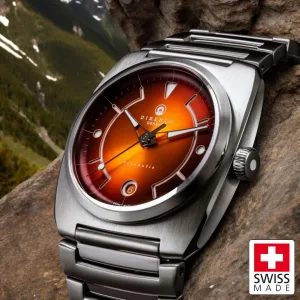 Direnzo DRZ02R Aerolite Burnt&nbsp;Orange Date - Swiss&nbsp;Made