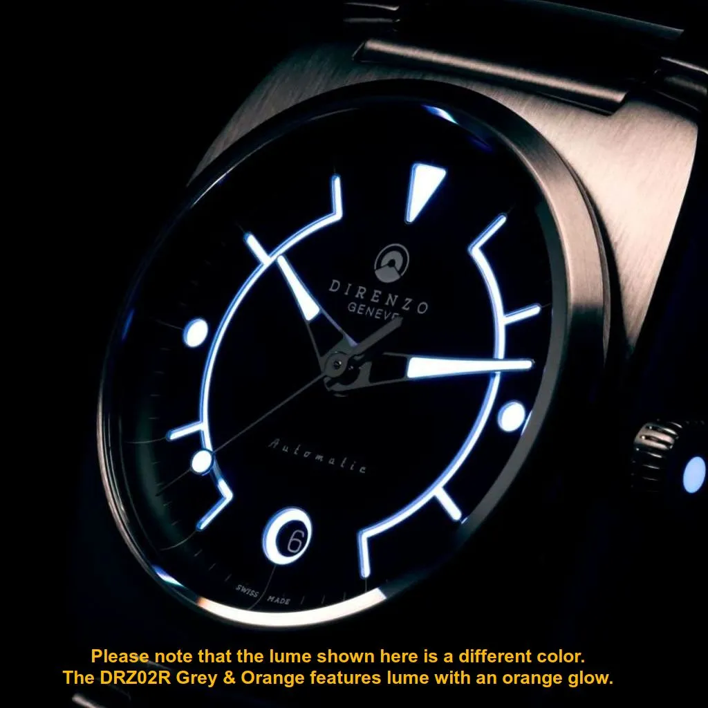 Direnzo DRZ02R Aerolite Grey&nbsp;&amp;&nbsp;Orange Date - Swiss&nbsp;Made