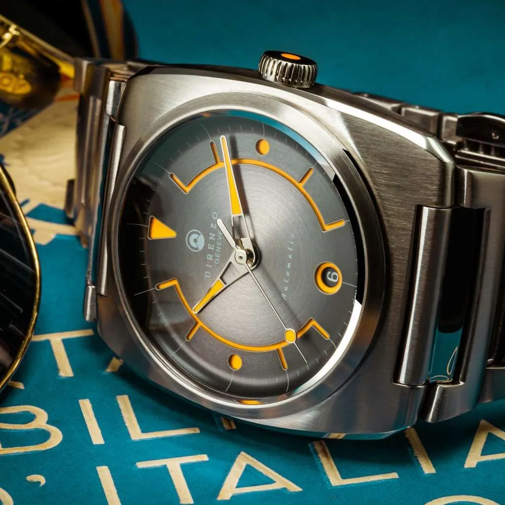 Direnzo DRZ02R Aerolite Grey&nbsp;&amp;&nbsp;Orange Date - Swiss&nbsp;Made