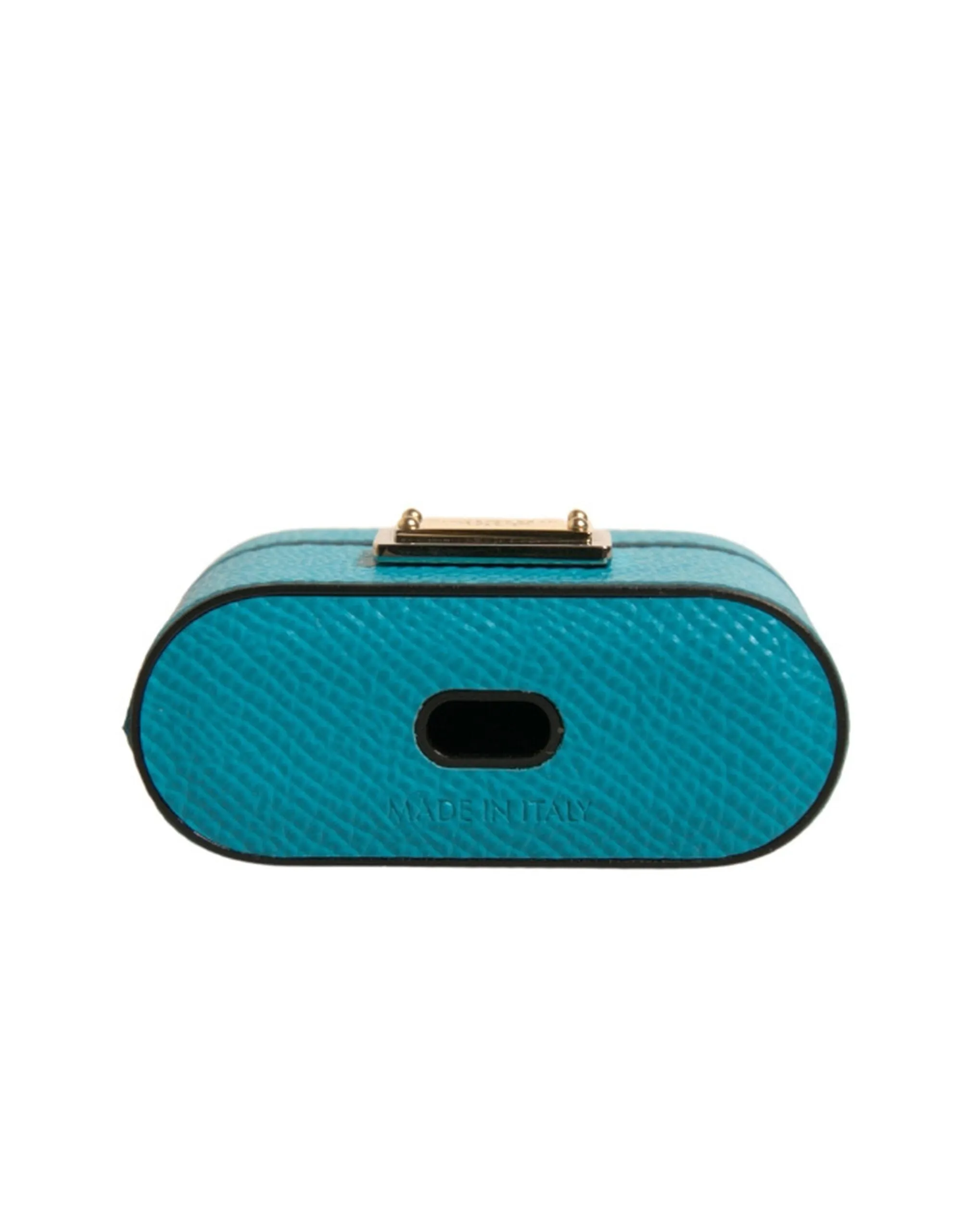 Dolce&Gabbana Unisex Green Airpods Case Leather Solid Plaque Small Casual Holder