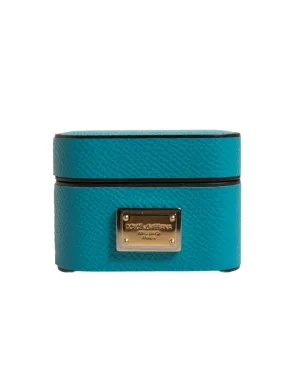 Dolce&Gabbana Unisex Green Airpods Case Leather Solid Plaque Small Casual Holder