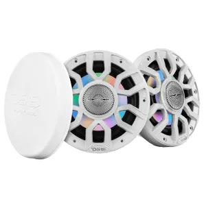 DS18 6.5" 2-Way Coaxial Marine Speakers w/Digital LED Lights  Bullet Tweeter - White - 150W, 4-Ohm [NXL-IQ6/WH]