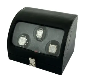 Eilux Triple Automatic Watch Winder - Black Leather