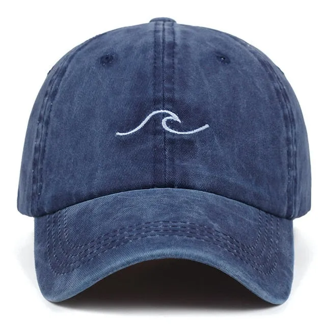 Embroidery Wavy Line Cap