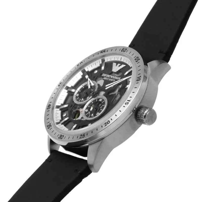 Emporio Armani Automatic Black Leather Men's Watch AR60051