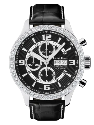 Ernst Benz ChronoJewel Contemporary 3.5 Karats Diamond Bezel 47mm Men's Watch GC10121D