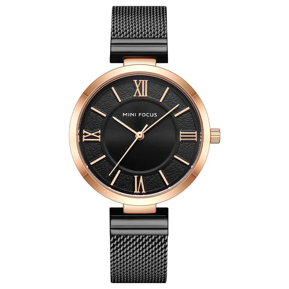 Fashion simple small dial waterproof steel mesh belt women's watch