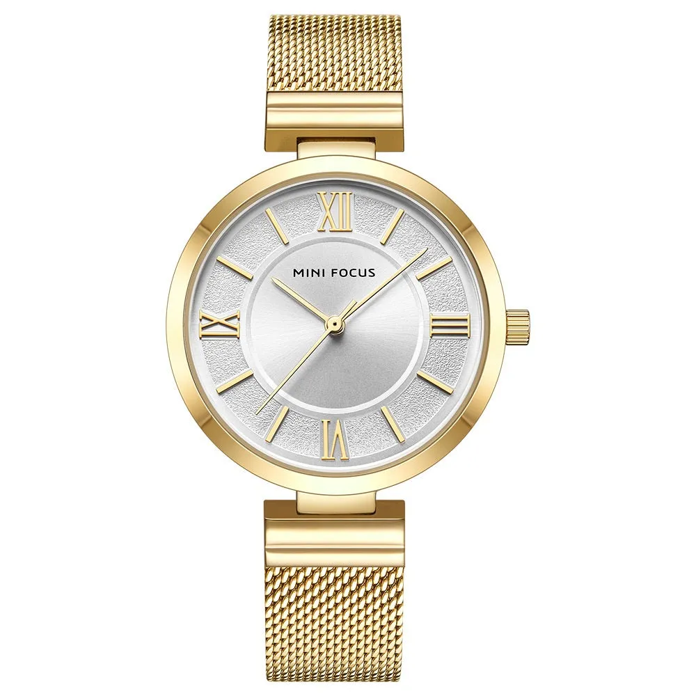 Fashion simple small dial waterproof steel mesh belt women's watch