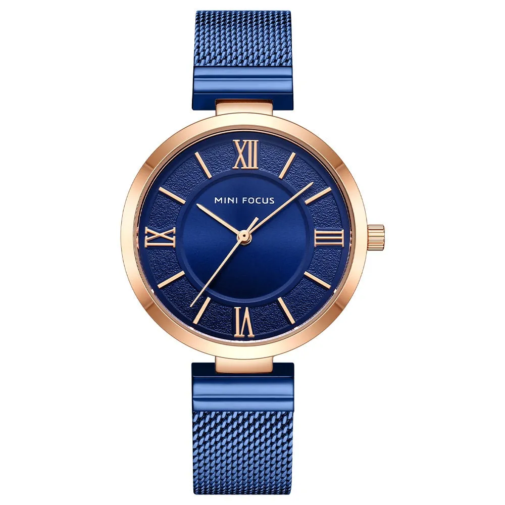Fashion simple small dial waterproof steel mesh belt women's watch