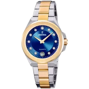 Festina Mademoiselle Ladies Blue Dial Two Tones Stainless Steel Watch
