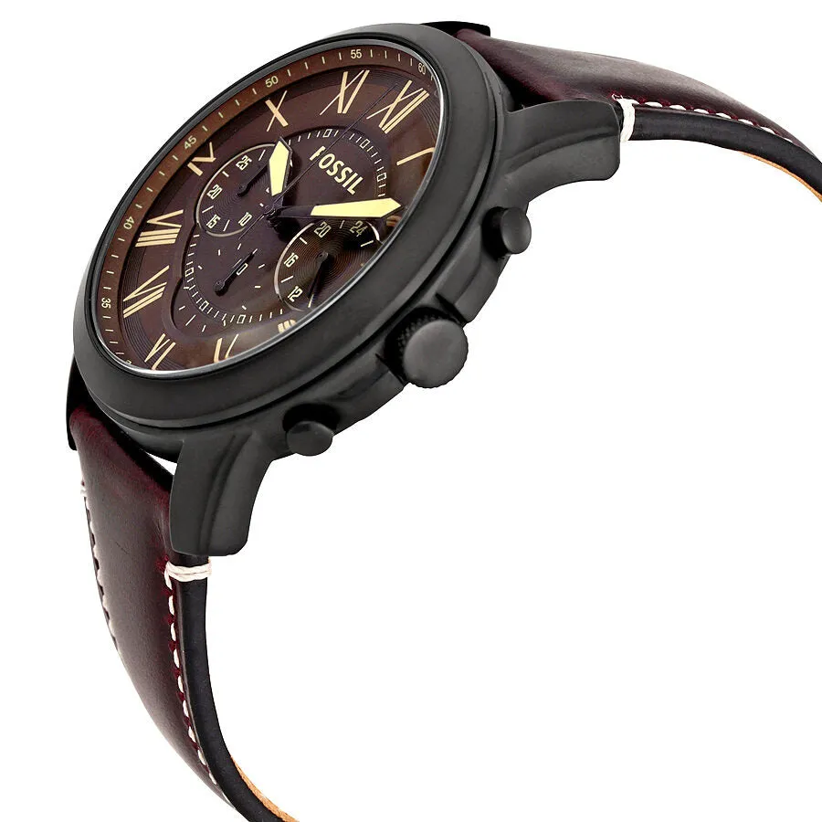 Fossil Grant Dark Brown Chronograph Leather Men's Watch FS5088