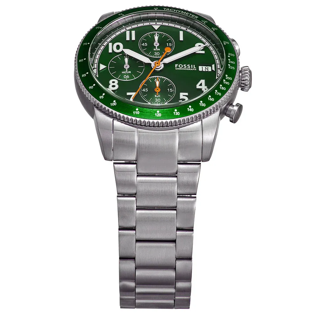 Fossil Sport Tourer Gents Green Dial Chronograph Watch
