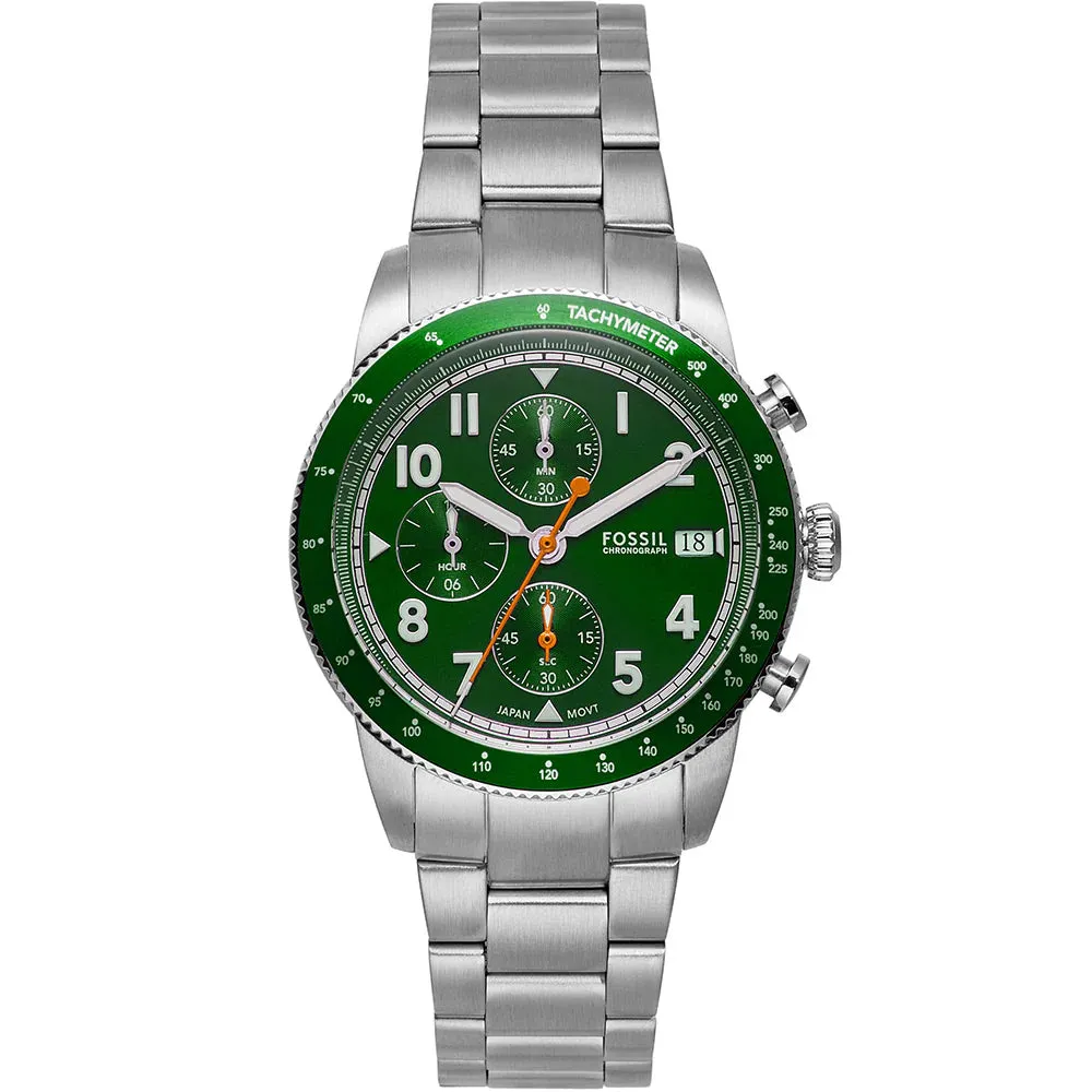 Fossil Sport Tourer Gents Green Dial Chronograph Watch