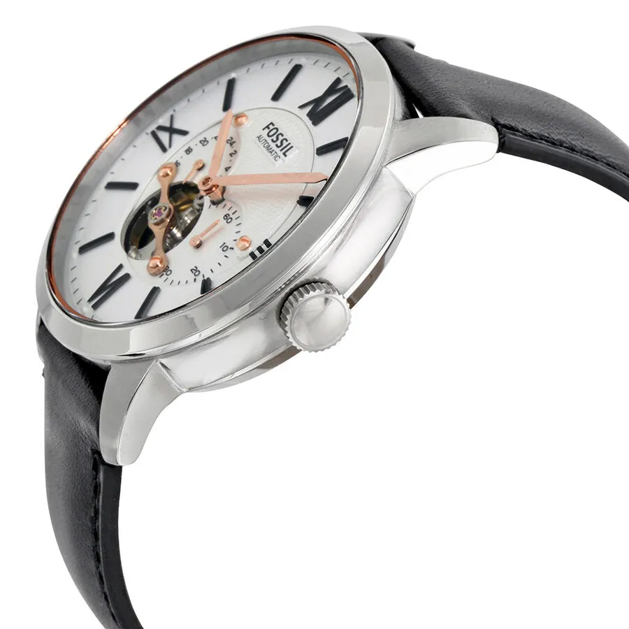 Fossil Townsman White Dial Black Leather Men's Watch ME3104