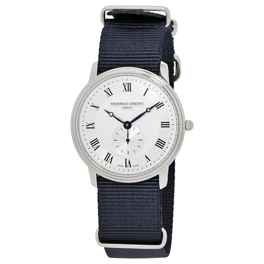 Frederique Constant Slimline Canvas Silver Dial Unisex Watch FC-235M4S6-NAVY