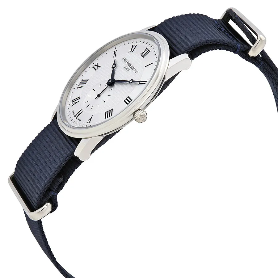 Frederique Constant Slimline Canvas Silver Dial Unisex Watch FC-235M4S6-NAVY