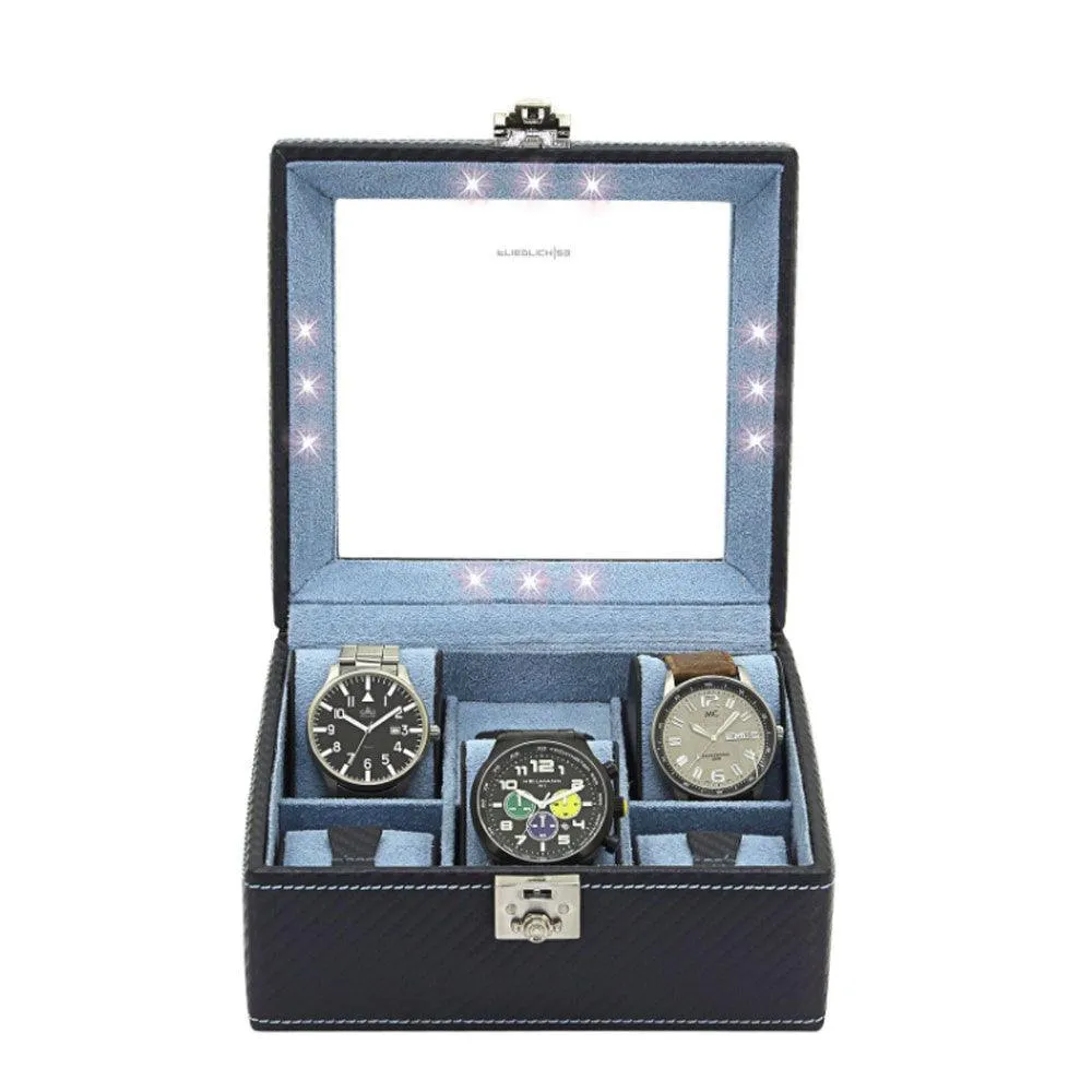 Friedrich23 Carbon 5-seater clock box box with dark blue 32058-5 led led