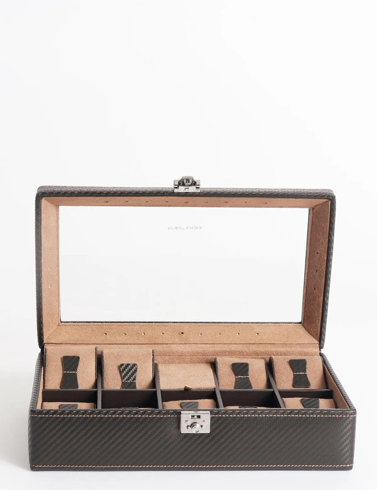 Friedrich23 Carbon 9-seater clock box box with dark brown led 32059-3
