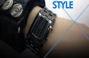 Futuristic Luxury Stainless Steel Mens LED Watch