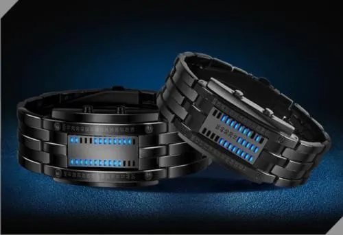 Futuristic Luxury Stainless Steel Mens LED Watch