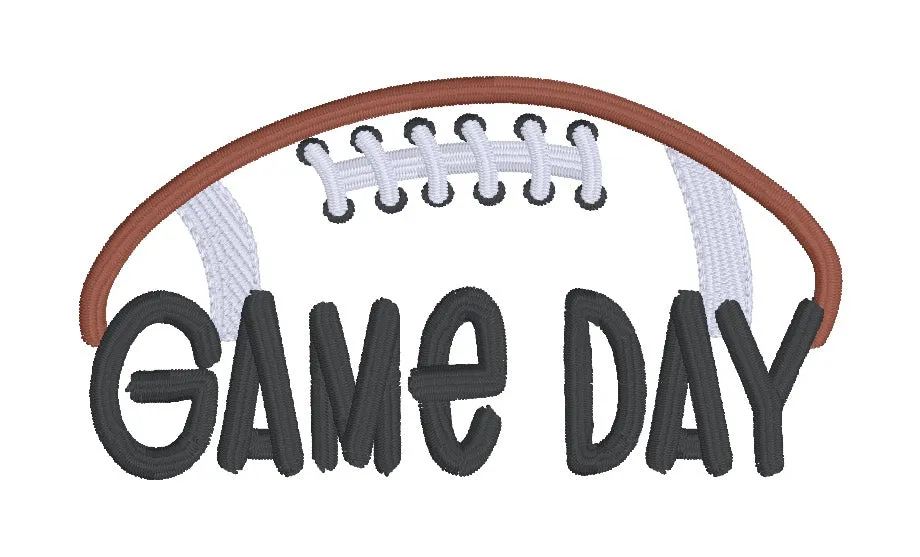 Game Day Football machine embroidery design (5 sizes included) DIGITAL DOWNLOAD