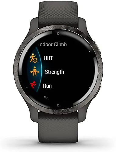 Garmin Venu 2S, Smaller-Sized GPS Smartwatch with Advanced Health Monitoring and Fitness Features, Slate Bezel with Graphite Case and Silicone Band, (010-02429-70)