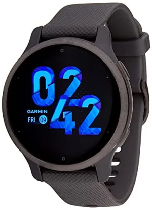 Garmin Venu 2S, Smaller-Sized GPS Smartwatch with Advanced Health Monitoring and Fitness Features, Slate Bezel with Graphite Case and Silicone Band, (010-02429-70)