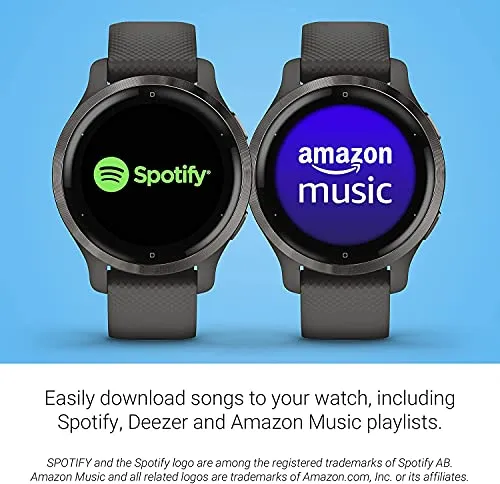 Garmin Venu 2S, Smaller-Sized GPS Smartwatch with Advanced Health Monitoring and Fitness Features, Slate Bezel with Graphite Case and Silicone Band, (010-02429-70)