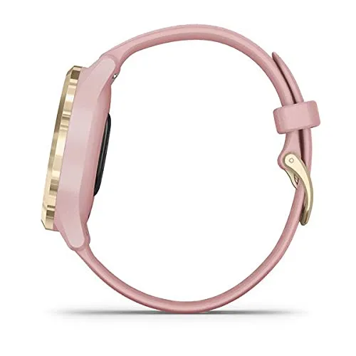 Garmin vi­vomove 3S, Hybrid Smartwatch with Real Watch Hands and Hidden Touchscreen Display, Light Gold Dust Rose, 39 mm (010-02238-01)