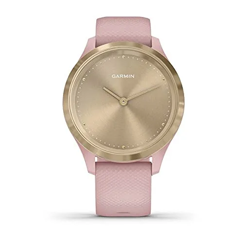Garmin vi­vomove 3S, Hybrid Smartwatch with Real Watch Hands and Hidden Touchscreen Display, Light Gold Dust Rose, 39 mm (010-02238-01)