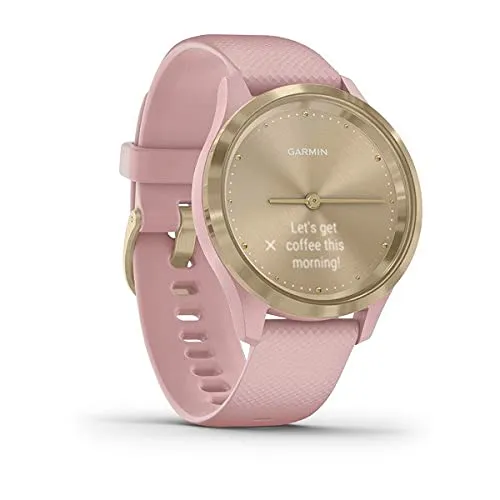 Garmin vi­vomove 3S, Hybrid Smartwatch with Real Watch Hands and Hidden Touchscreen Display, Light Gold Dust Rose, 39 mm (010-02238-01)