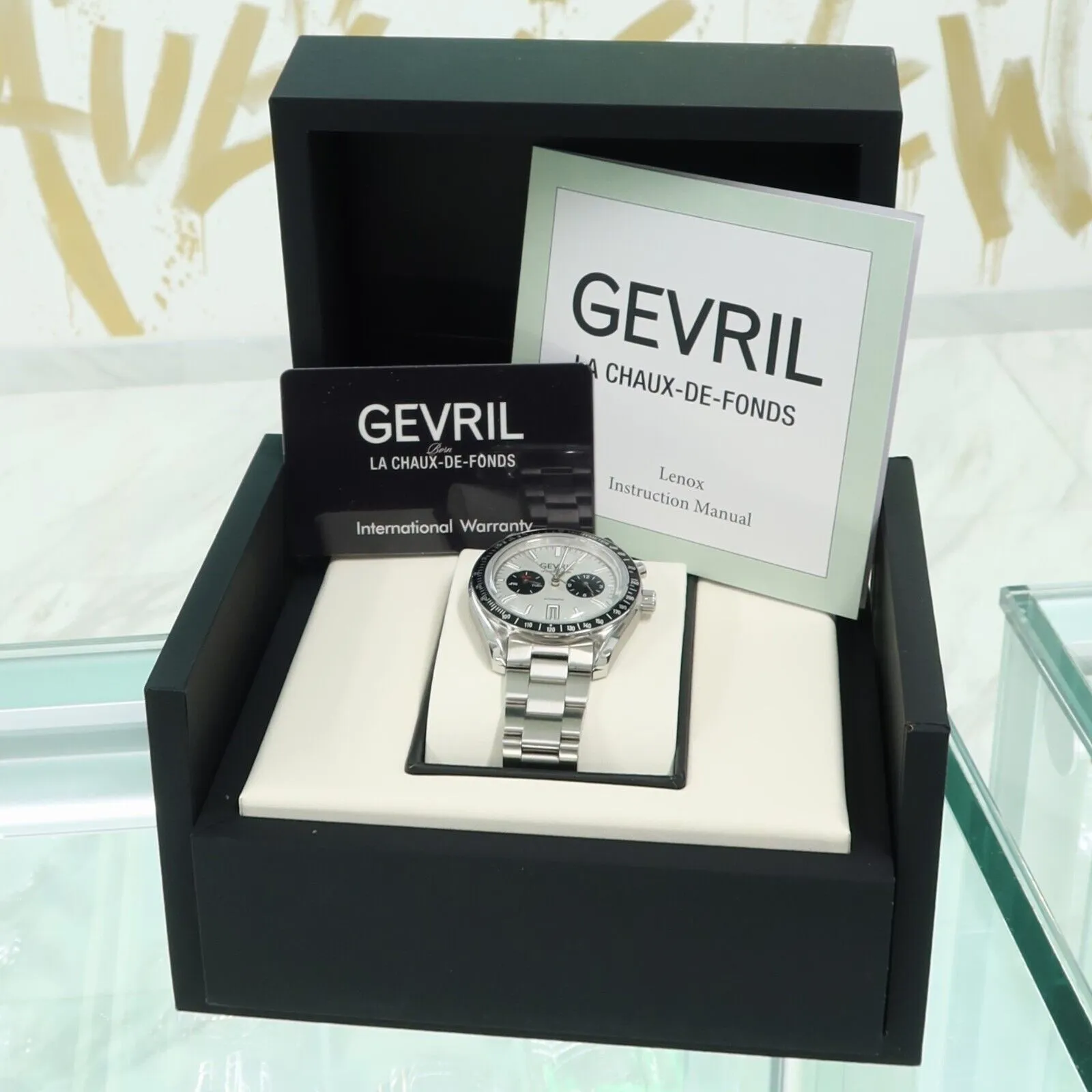 Gevril Lenox Silver Dial Automatic Stainless Steel 44MM Day/Date 49004
