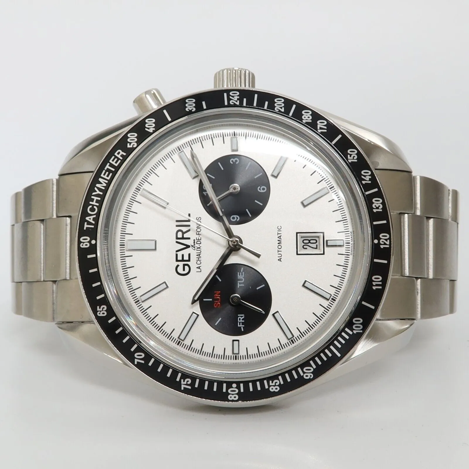 Gevril Lenox Silver Dial Automatic Stainless Steel 44MM Day/Date 49004