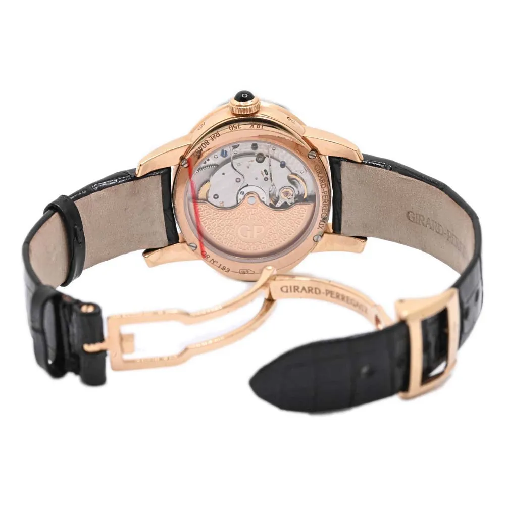 Girard Perregaux Rose Gold 35mm Black MOP Diamond Dial Watch Reference #: 80485