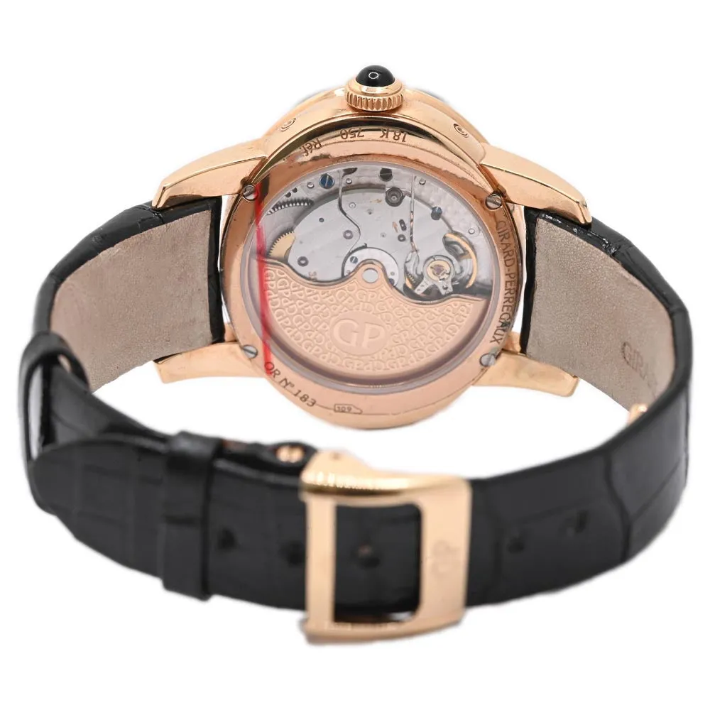 Girard Perregaux Rose Gold 35mm Black MOP Diamond Dial Watch Reference #: 80485