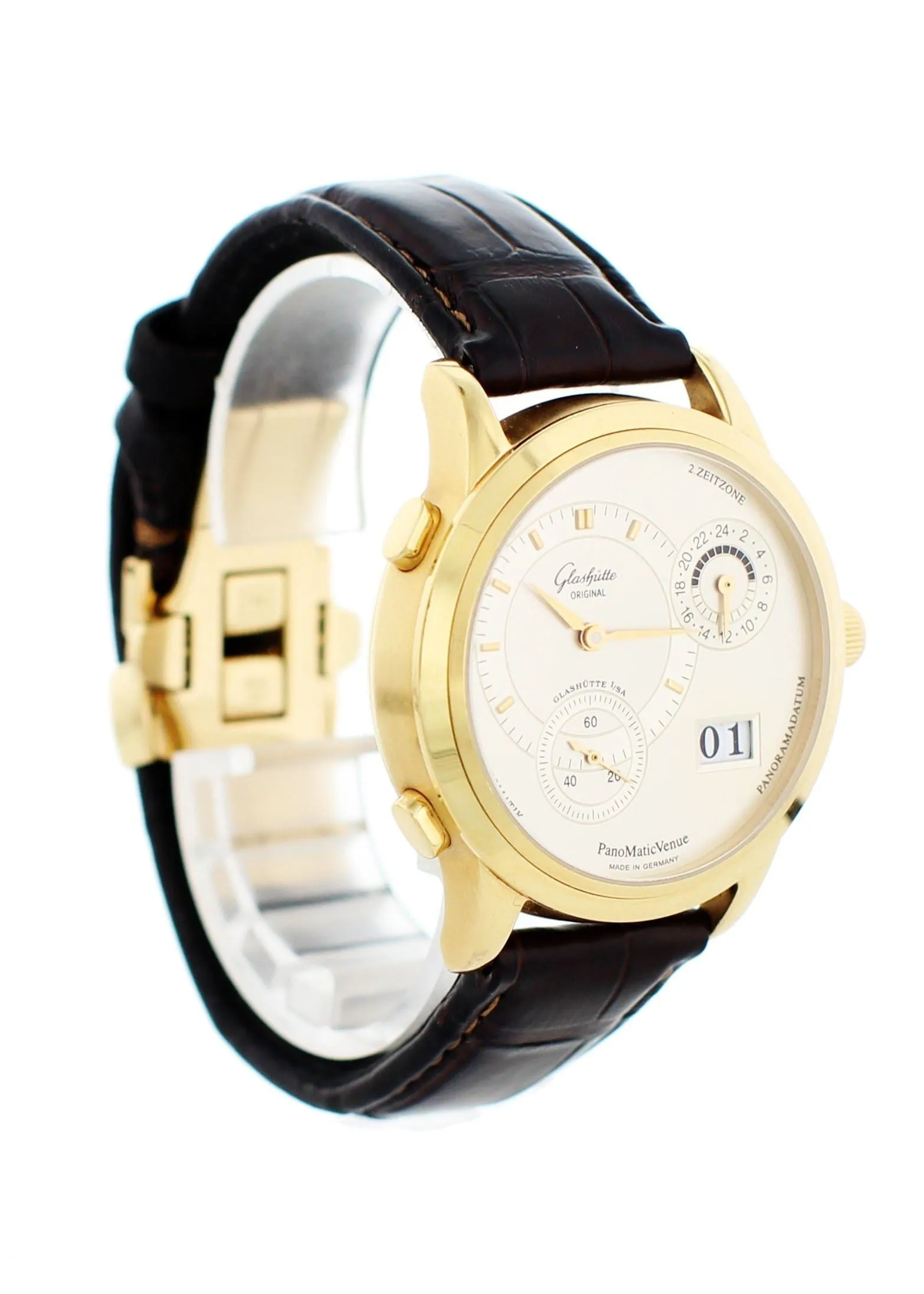 Glashutte Original Panomatic Venue 90-04-01-001-04 18k Yellow Gold Box Papers.