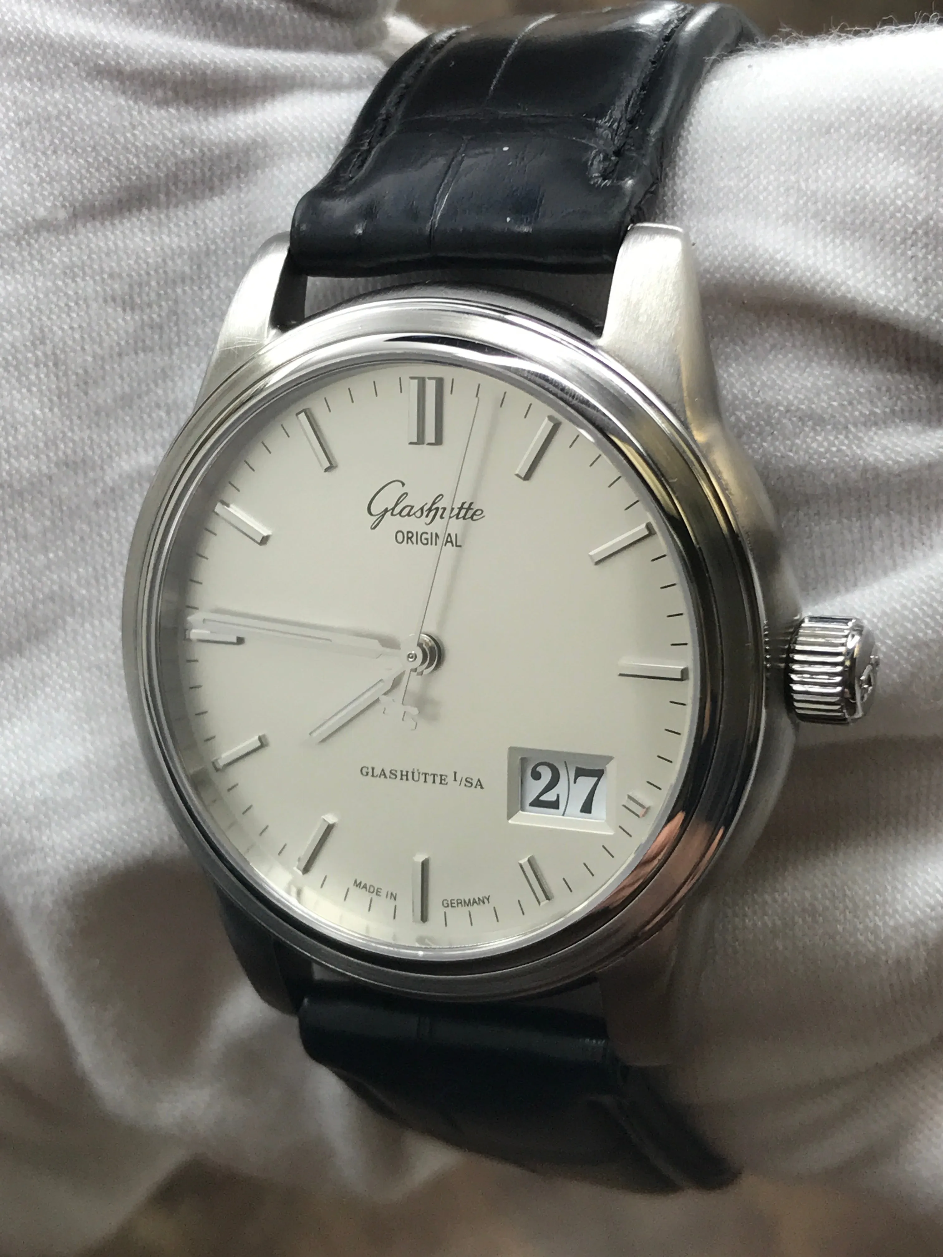 Glashutte Original Senator Panorama Date 38-42-04-22-04 Silver Dial Automatic Men's Watch