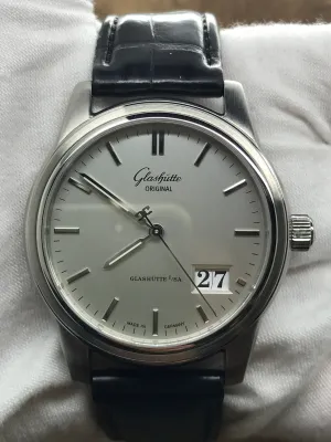 Glashutte Original Senator Panorama Date 38-42-04-22-04 Silver Dial Automatic Men's Watch