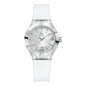 Glock Women's Stainless Steel Diamond Quartz Watch Silver & White Mother of Pearl GW-32-1-20