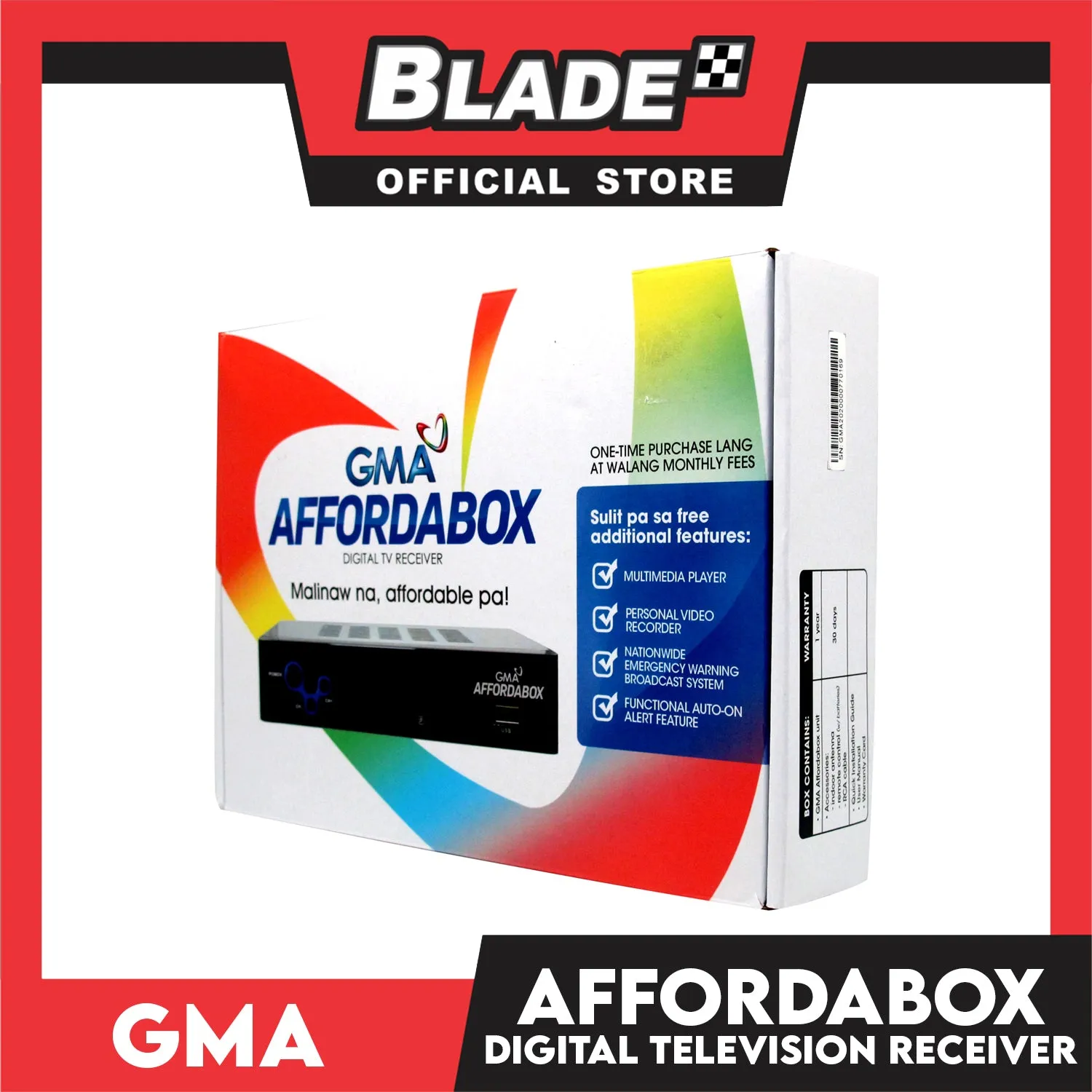 GMA Affordabox Digital TV Receiver for Digital Television Broadcast