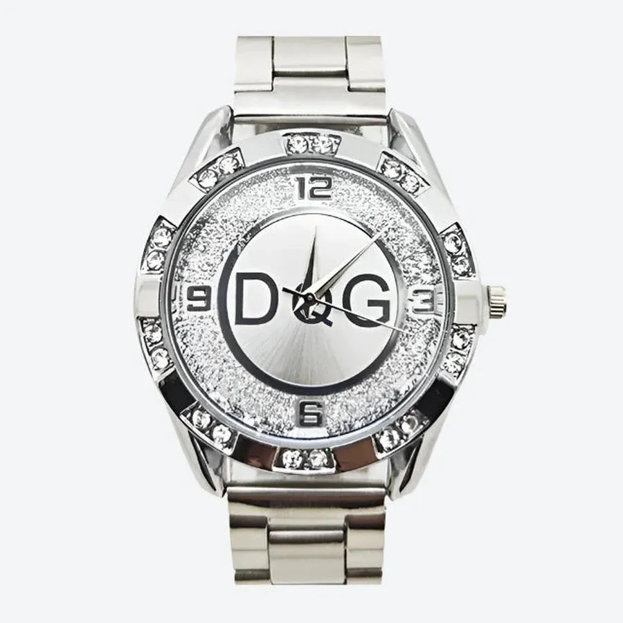 Gold Mesh Rhinestone Quartz Watches
