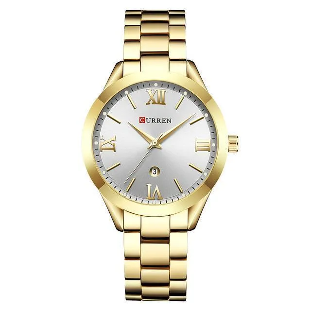 Golden Ladies Women's Bracelet Steel Watch